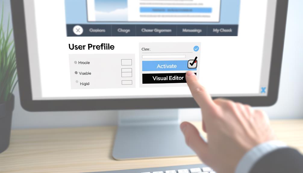 enabling visual editor profile